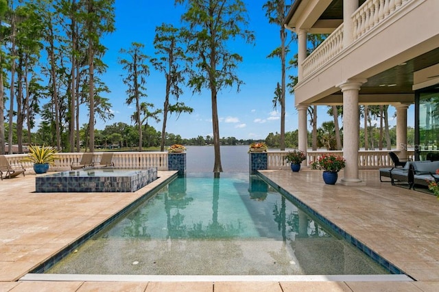 17124 Crawley Rd, Odessa, FL 33556 - view of pool with a patio area and a pool with connected hot tub