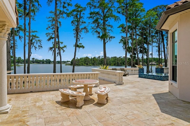 17124 Crawley Rd, Odessa, FL 33556 - view of patio with a water view