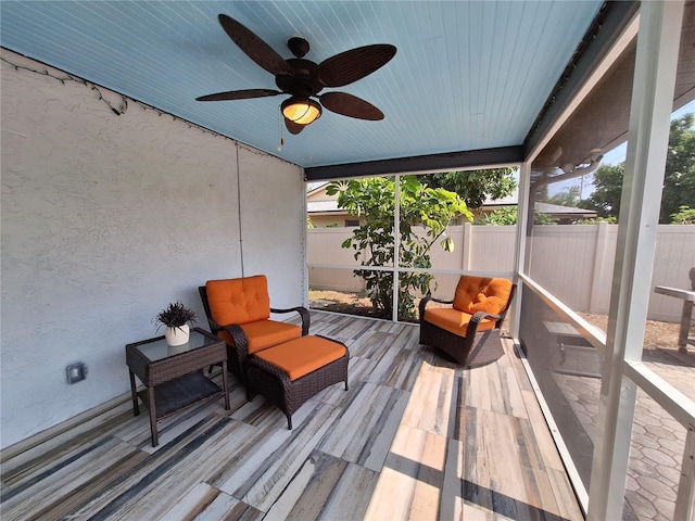 3357 Hunt Club Dr, Clearwater, FL 33761 - sunroom featuring ceiling fan