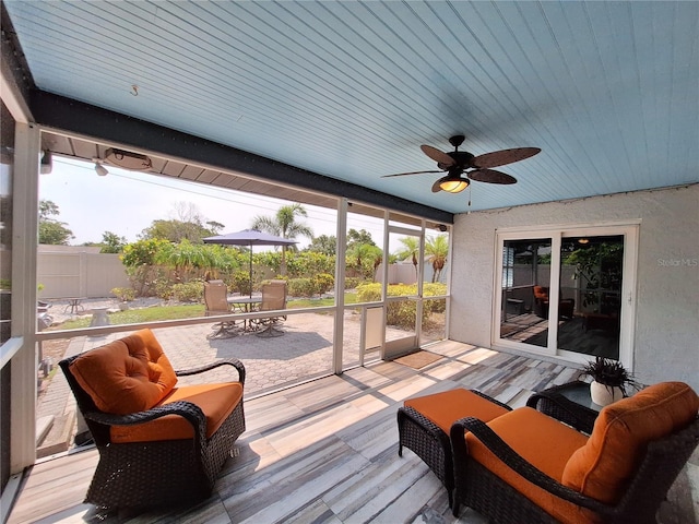 3357 Hunt Club Dr, Clearwater, FL 33761 - deck featuring ceiling fan and a patio area