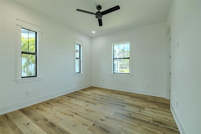 3515 Powerline Rd, Lithia, FL 33547 - spare room featuring a ceiling fan, light wood-style floors, plenty of natural light, and recessed lighting