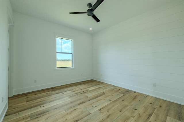 3515 Powerline Rd, Lithia, FL 33547 - empty room featuring light wood finished floors, a ceiling fan, and baseboards