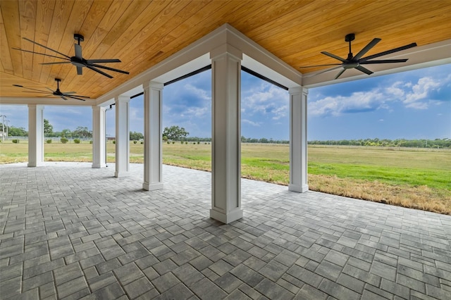 3515 Powerline Rd, Lithia, FL 33547 - view of patio with a ceiling fan and a rural view
