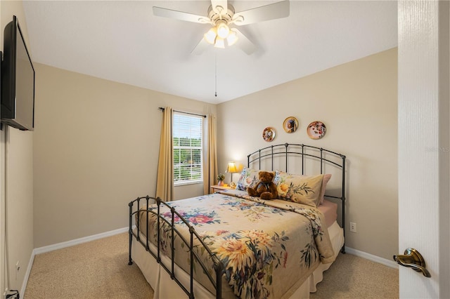 20039 Heritage Point Dr, Tampa, FL 33647 - bedroom featuring light carpet, baseboards, and a ceiling fan
