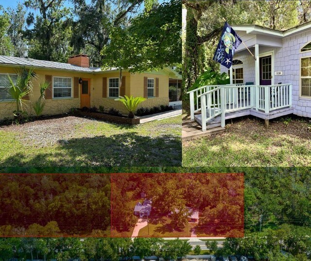 10170 W Yulee Dr, Homosassa, FL 34448 - view of green lawn with a wooden deck
