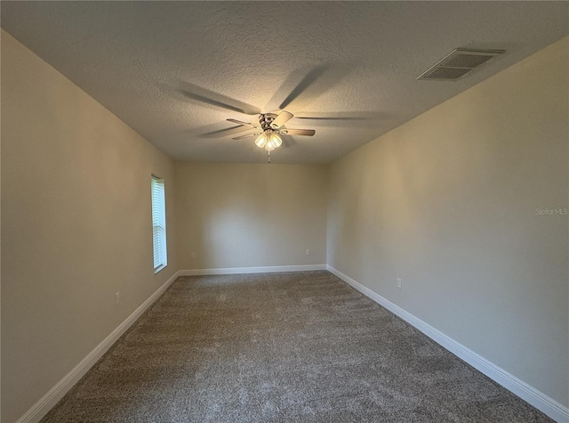6533 Brentwood Dr, Zephyrhills, FL 33542 - carpeted empty room featuring ceiling fan, a textured ceiling, and baseboards