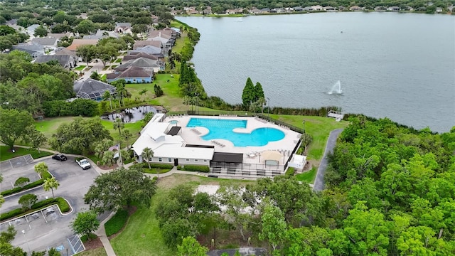6801 Bishops Pointe Way, Riverview, FL 33578 - bird's eye view of a pool area and a large body of water