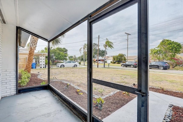 view of unfurnished sunroom
