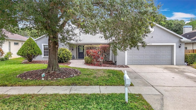 3001 Regal Oaks Blvd, Palm Harbor, FL 34684 - view of front facade featuring an attached garage, a front lawn, driveway, and stucco siding