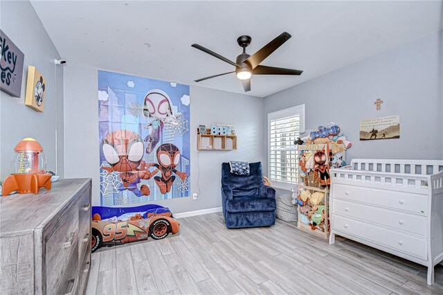 2020 Elk Spring Dr, Brandon, FL 33511 - bedroom featuring wood finished floors, ceiling fan, and baseboards
