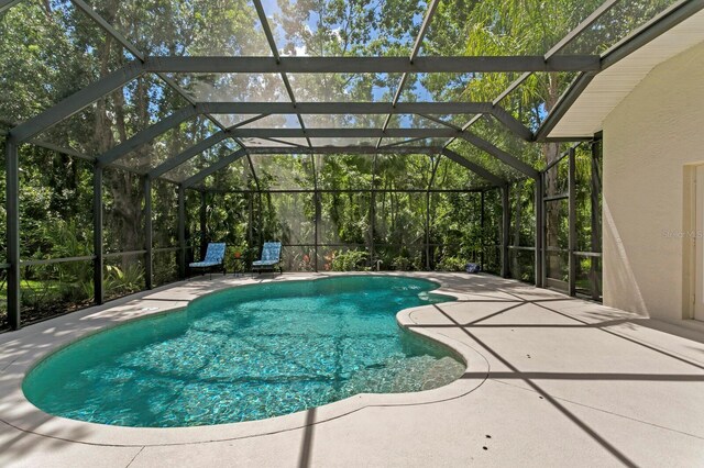 17318 Emerald Chase Dr, Tampa, FL 33647 - outdoor pool featuring a patio and a lanai