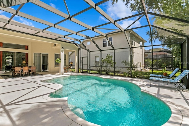 17318 Emerald Chase Dr, Tampa, FL 33647 - swimming pool with a patio area and a lanai