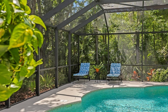 17318 Emerald Chase Dr, Tampa, FL 33647 - outdoor pool with a lanai and a patio area
