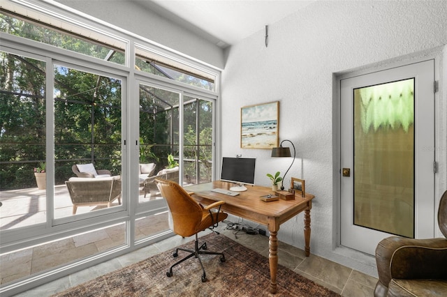 12705 Green Heron Way, Odessa, FL 33556 - office featuring a textured wall and stone finish floors
