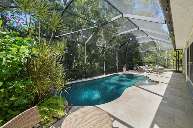 12705 Green Heron Way, Odessa, FL 33556 - swimming pool featuring a patio and glass enclosure