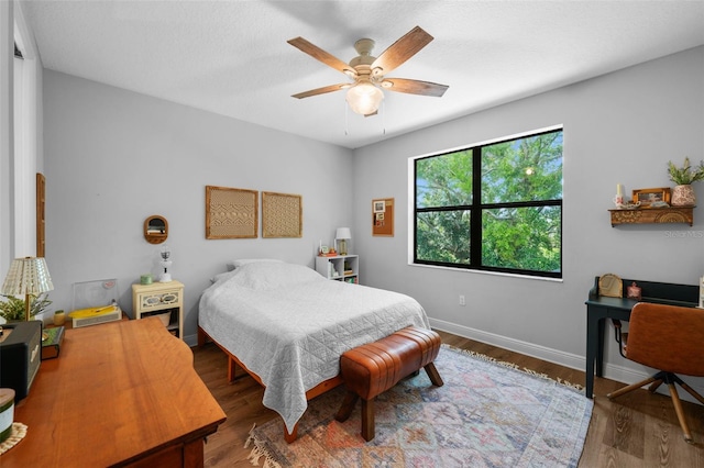 12705 Green Heron Way, Odessa, FL 33556 - bedroom with wood finished floors, baseboards, and ceiling fan