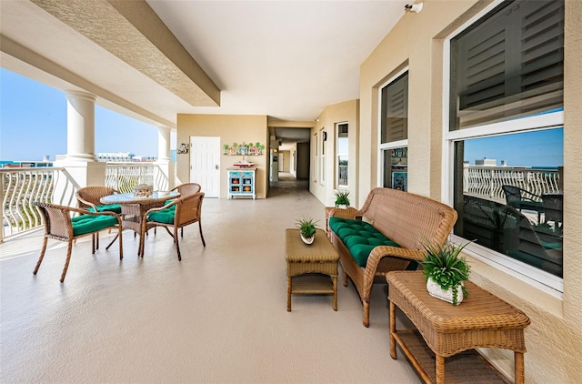 view of patio / terrace featuring a balcony