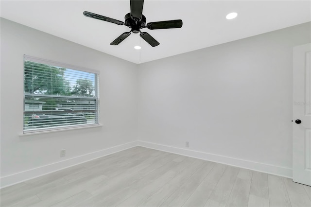 1914 E Emma St, Tampa, FL 33610 - spare room with light wood-style floors, ceiling fan, baseboards, and recessed lighting
