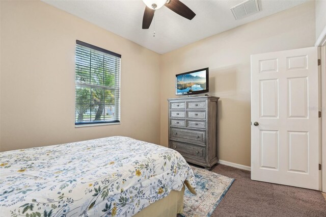 9917 Prevatt St, Gibsonton, FL 33534 - bedroom with carpet and a ceiling fan
