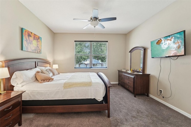 9917 Prevatt St, Gibsonton, FL 33534 - carpeted bedroom with baseboards and ceiling fan
