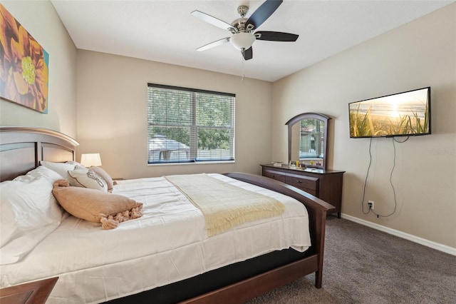 9917 Prevatt St, Gibsonton, FL 33534 - bedroom with carpet flooring, baseboards, and a ceiling fan