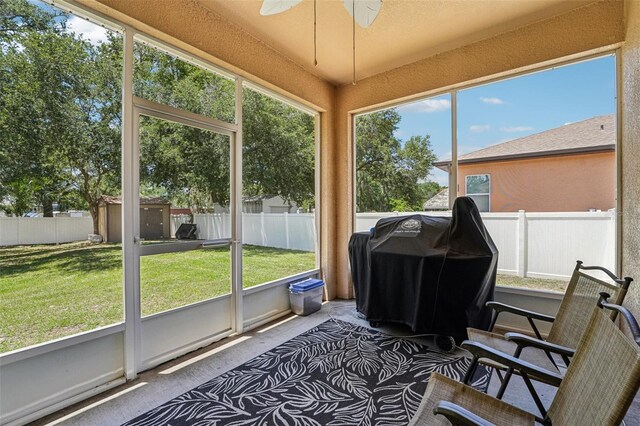 9917 Prevatt St, Gibsonton, FL 33534 - sunroom / solarium with ceiling fan