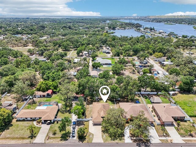 9917 Prevatt St, Gibsonton, FL 33534 - aerial view of residential area with a large body of water