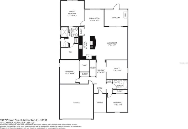 9917 Prevatt St, Gibsonton, FL 33534 - room layout