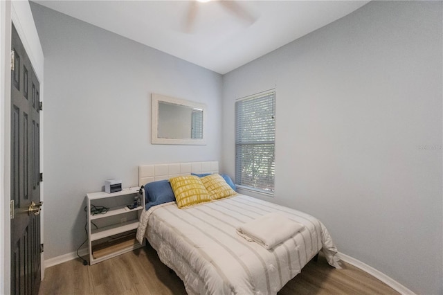 17809 Sandpine Trace Way, Tampa, FL 33647 - bedroom with baseboards, wood finished floors, and a ceiling fan