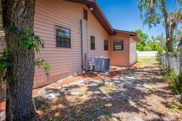 view of home's exterior with central air condition unit