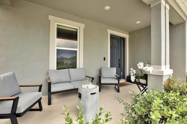 view of patio / terrace with an outdoor living space