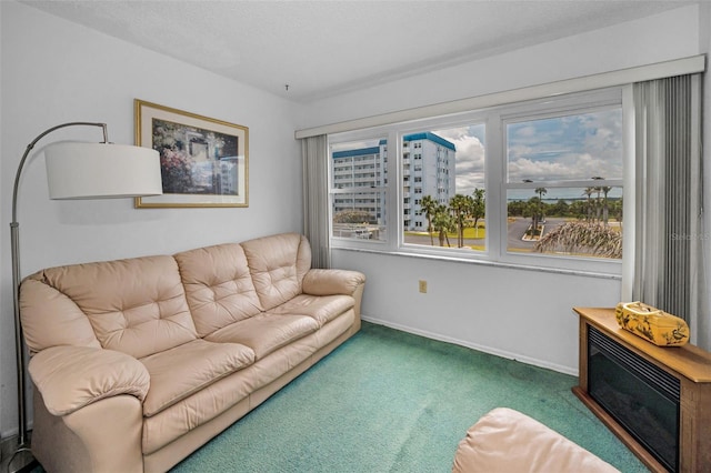 8 Glencoe Pl Unit 305, Dunedin, FL 34698 - living area with carpet floors and baseboards