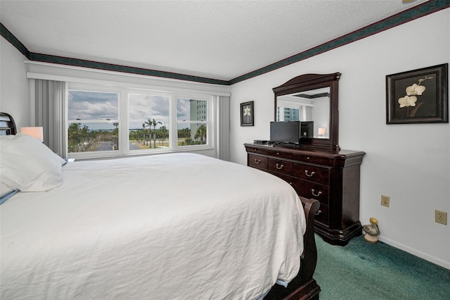 8 Glencoe Pl Unit 305, Dunedin, FL 34698 - carpeted bedroom with baseboards and a textured ceiling