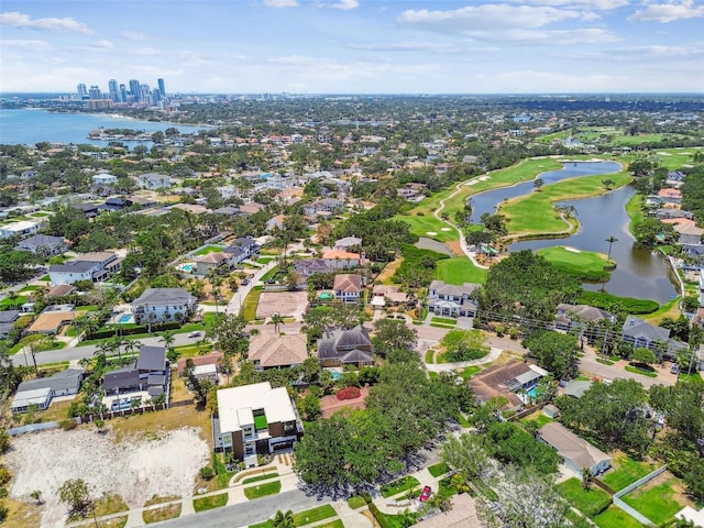 750 Alda Way NE, Saint Petersburg, FL 33704 - aerial view of property's location with nearby suburban area, a large body of water, and a golf course