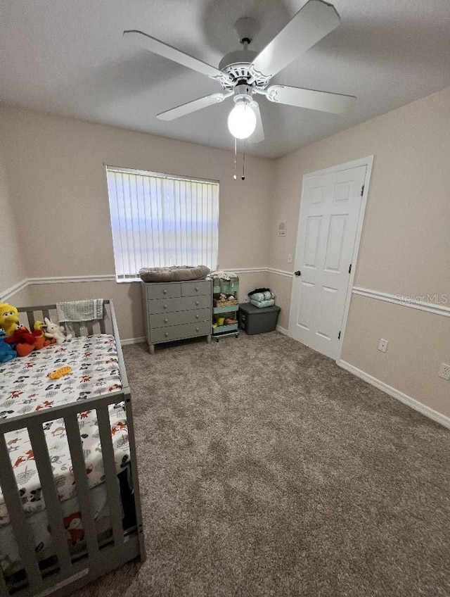 2528 Deerbrook Dr, Lakeland, FL 33811 - bedroom with carpet floors, a ceiling fan, and baseboards