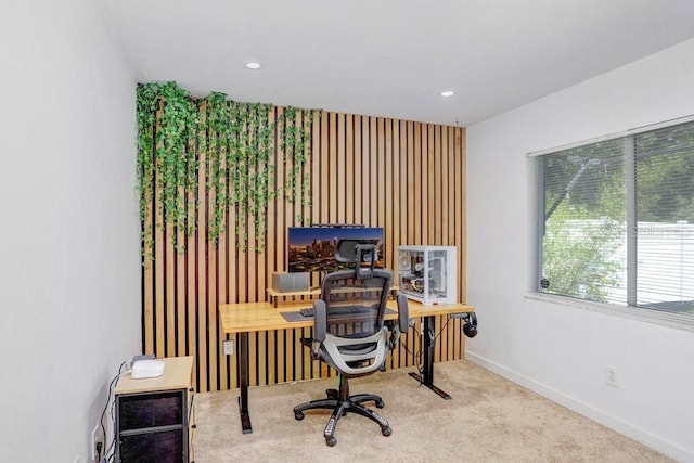 13523 Prestwick Dr, Riverview, FL 33579 - home office featuring baseboards, carpet flooring, and recessed lighting