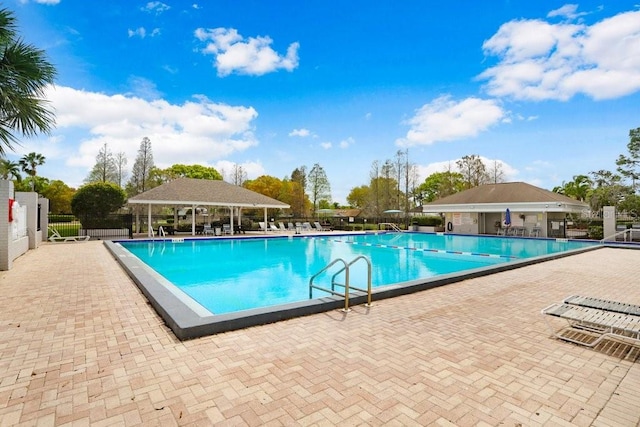 13523 Prestwick Dr, Riverview, FL 33579 - community pool with a gazebo, fence, and a patio