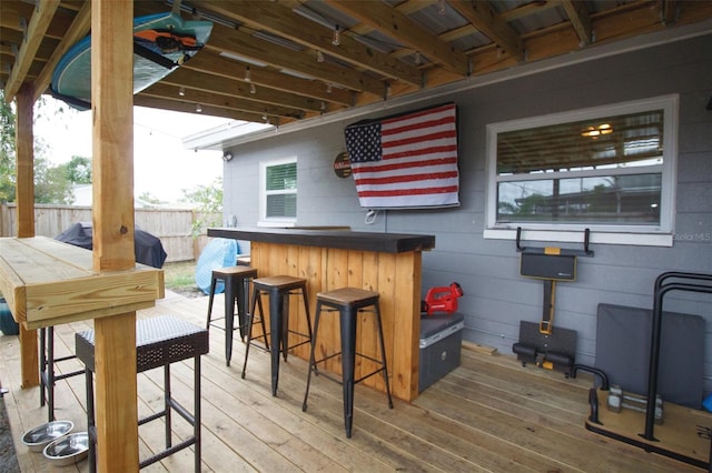 wooden terrace with fence