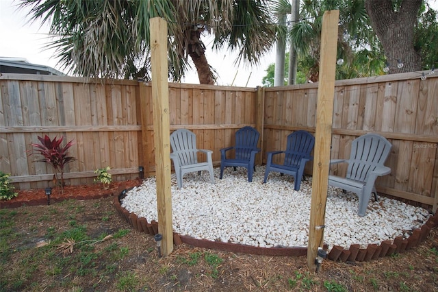 view of patio featuring a fenced backyard