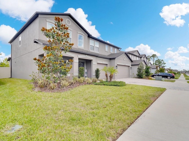 17845 Cortes Creek Blvd, Spring Hill, FL 34610 - view of front of house with stucco siding, concrete driveway, and a front yard