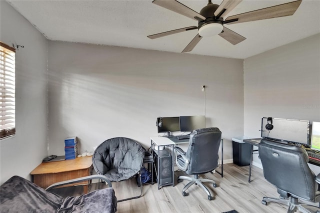 1716 Bayou Cir, Lakeland, FL 33803 - office featuring wood finished floors, ceiling fan, and baseboards