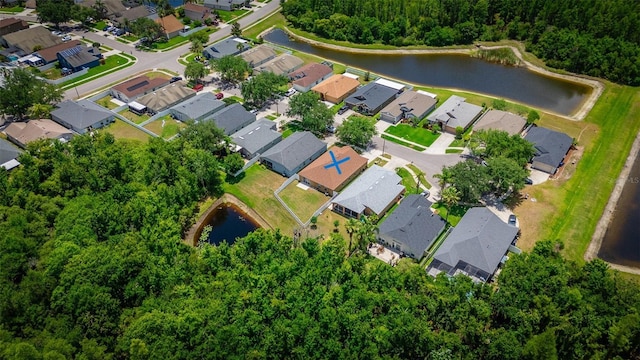 19247 Otters Wick Way, Land O Lakes, FL 34638 - aerial overview of property's location featuring nearby suburban area, a nearby body of water, and a heavily wooded area