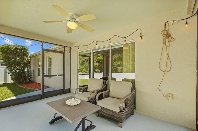 25332 Lexington Oaks Blvd, Wesley Chapel, FL 33544 - sunroom / solarium with a ceiling fan and plenty of natural light
