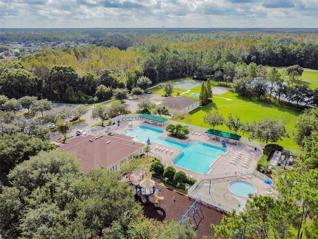 25332 Lexington Oaks Blvd, Wesley Chapel, FL 33544 - aerial view of a heavily wooded area and a pool