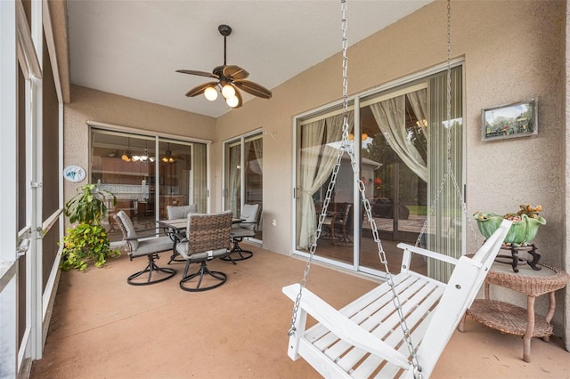 25942 Risen Star Dr, Wesley Chapel, FL 33544 - sunroom with a ceiling fan
