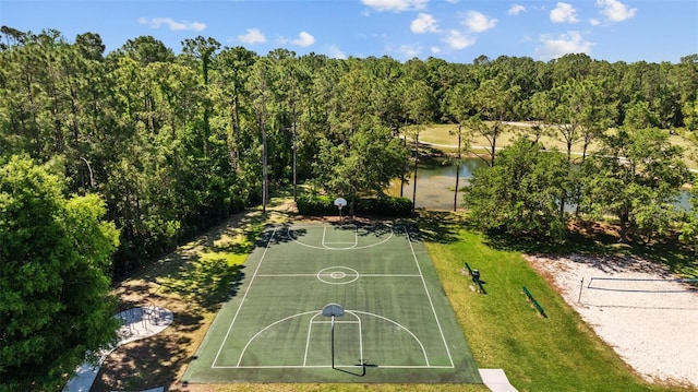 25942 Risen Star Dr, Wesley Chapel, FL 33544 - view of sport court featuring community basketball court and a water view