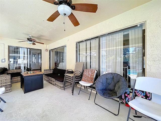 1599 Mcauliffe Ln, Palm Harbor, FL 34683 - view of patio / terrace featuring ceiling fan and outdoor lounge area