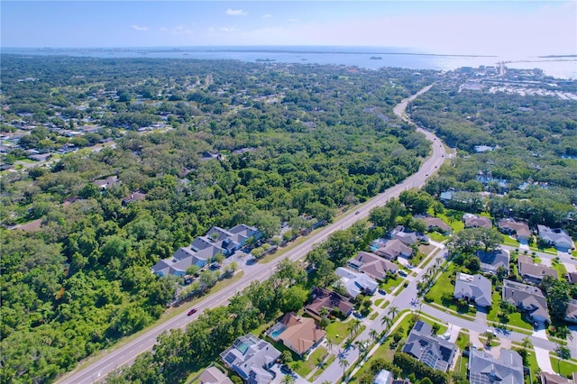 1599 Mcauliffe Ln, Palm Harbor, FL 34683 - aerial view of property and surrounding area with a nearby body of water and nearby suburban area