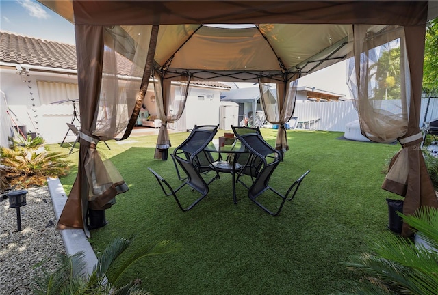 2901 SW 136th Ct, Miami, FL 33175 - view of yard featuring a gazebo and a storage shed