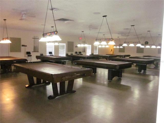 recreation room with billiards table